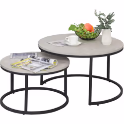 Description générale Apportez une touche élégante à votre intérieur avec ce magnifique lot de 2 tables d'appoints gigognes en ...