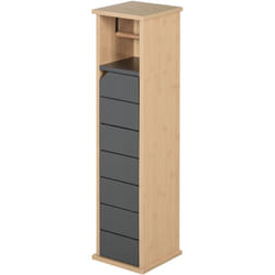 Homcom - Support papier toilette - porte-papier toilette - armoire pour papier toilette - 2 niveaux + sortie papier mdf gris bambou