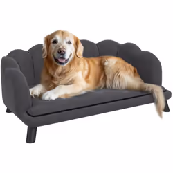 Description générale Ce splendide lit canapé pour chiens ou chats de grande taille au design contemporain en forme de coquill ...