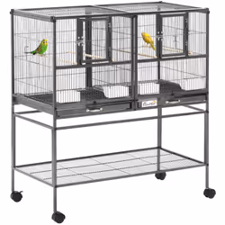 Description générale Garder votre animal actif, en sécurité et heureux avec ce kit de cage d'oiseaux PawHut qui favorise le b ...