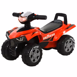 Porteur enfants quad 18-36 mois dim. 60L x 31l x 42H cm effets lumineux et sonore rouge noir