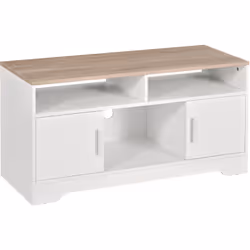 Description générale Ce superbe meuble TV est très pratique, avec 2 armoires à porte, une armoire ouverte et 2 compartiments ...