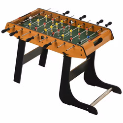 Baby-foot table de Babyfoot pliable dim. 98L x 42l x 62H cm 2 balles fournies MDF imitation bois et noir