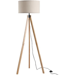 Lampadaire trépied style scandinave 40 w max. dim. 45L x 45l x 152H cm bois de pin lin beige