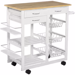 D'une grande praticité, ce chariot desserte à roulettes vous aidera davantage dans votre cuisine. Son design classique s'adap ...