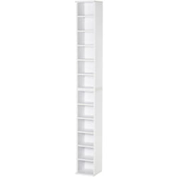 Homcom - Lot de 2 étagères colonnes armoire de rangement cd 6 + 6 compartiments blanc dim. 21L x 22,5l x 88,5H cm