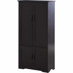 Armoire de cuisine contemporaine multi-rangements 2 placards 3 étagères mdf panneaux particules noir