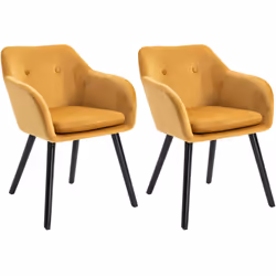 Chaises de visiteur design scandinave - lot de 2 chaises - pieds effilés bois noir - assise dossier accoudoirs ergonomiques v ...