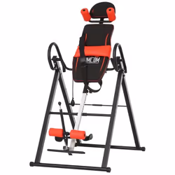 Table dinversion de musculation pliable ceinture de sécurité réglable angle inversé ajustable 3 niveaux acier rouge noir