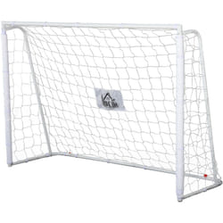 Homcom - But de football - cage de foot - but futsal dim. 186L x 62l x 123H cm - châssis métal filet pe - piquets & outil inclus - blanc