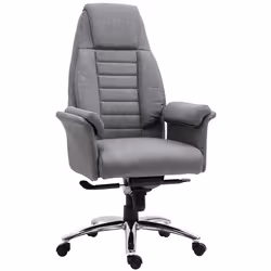Vinsetto Fauteuil de bureau ergonomique hauteur réglable roulettes pivotantes 68 x 72 x 118-128 cm gris