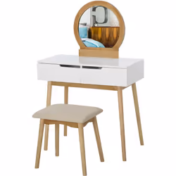 Description générale Cette coiffeuse chic est un excellent ajout à votre chambre. Elle est livrée avec un miroir et un tabour ...