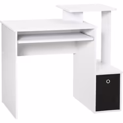 Description générale Le bureau informatique HOMCOM allie praticité et esthétique. Avec ses étagères ouvertes, un clavier coul ...