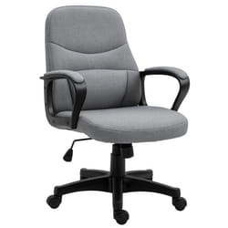 Vinsetto Chaise de bureau fauteuil bureau massant pivotant hauteur réglable tissu lin gris