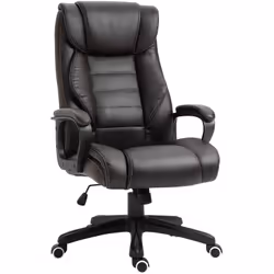Fauteuil de bureau direction massant grand confort hauteur réglable fonction dossier à bascule revêtement synthétique noir