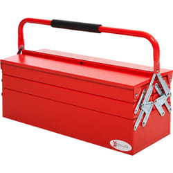 Boite à outils métallique - coffret à outils - caisse à outils 3 niveaux 5 plateaux rétractables - tôle acier rouge - Homcom