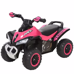 Porteur enfants quad 18-36 mois dim. 67L x 38l x 44H cm effets lumineux et sonores rose noir