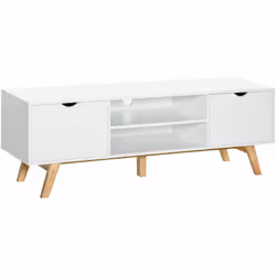 Description générale Ce splendide meuble TV bas sur pied au style scandinave s'intégrera parfaitement dans votre salon ou vot ...