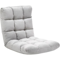 Fauteuil convertible fauteuil paresseux grand confort inclinaison dossier multipositions 90°-180° flanelle polyester capitonné gris clair