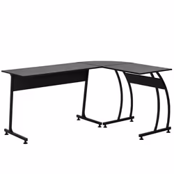 Bureau informatique multimédia bureau dangle design contemporain métal blanc imitation bois noir 112x152x74cm Noir