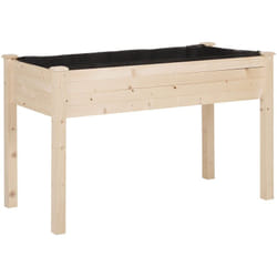 Jardinière sur pieds potager dim. 122L x 56l x 76H cm inserts d'irrigation + feutre de drainage inclus bois massif sapin