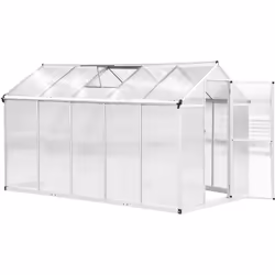 Description générale Cette grande serre de jardin en aluminium et polycarbonate à paroi doublée alvéolée vous permettra de cr ...