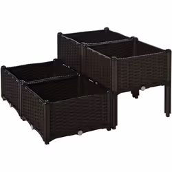 Description générale Ce superbe carré potager 2 étages sur pieds en plastique PP imitation rotin tressé marron vous permettra ...