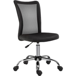 Chaise de bureau ergonomique hauteur réglable piètement chromé pivotant 360° revêtement maille noir - Vinsetto