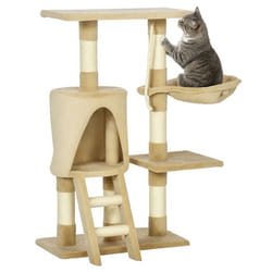 Arbre à chats multi-équipements griffoirs grattoirs plateformes niche échelle hamac corde 55L x 30l x 96H cm marron 55x30x96cm