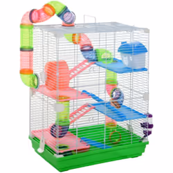 Description générale Cette cage pour hamsters, souris ou autres petits rongeurs offre un habitat et un espace de jeu idéal po ...