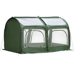 Serre pop-up - serre de jardin pop-up - 4 portes zippées enroulables - dim. 2,5L x 1,25l x 1,35H m - sac transport inclus - pvc vert