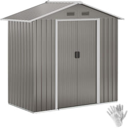 Outsunny - Abri de jardin - remise pour outils - cabanon porte verrouillable - dim. 194L x 110l x 184H cm - tôle d'acier gris