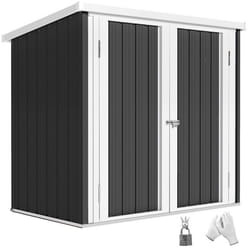 Abri de jardin cabane - Outsunny - 109 m² rangement outils 2 portes verrouillables - tôle dacier - 147x86x134cm - noir blanc