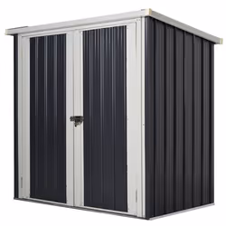 Abri de jardin - remise pour outils - abri vélo - abri poubelle - 2 portes verrouillables - dim. 147L x 86l x 134H cm - tôle ...