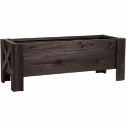 Description générale Cette superbe jardinière sur pieds en bois massif de sapin traité par carbonisation vous permettra de pl ...