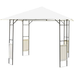 Outsunny - Tonnelle barnum pavillon de jardin dim. 3L x 3l x 2,6H m métal époxy toile polyester haute densité crème
