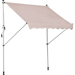 Store banne manuel rétractable 2L x 1,5l x 1,7-2,8H m inclinaison réglable installation rapide métal alu polyester beige