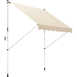 Outsunny - Store banne manuel rétractable 3L x 1,5l m inclinaison et hauteur réglable installation rapide métal alu polyester anti-UV beige
