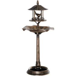 Outsunny - Bain d'oiseaux abreuvoir pour oiseaux jardinière 3 en 1 dim. ø 50 x 113H cm polypropylène bronze antique