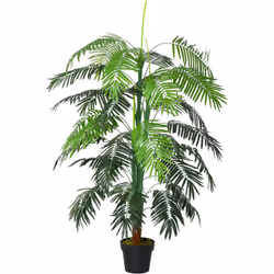 Palmier artificiel hauteur 1,7 m arbre artificiel tronc branches lichen grandes feuilles grand réalisme pot inclus