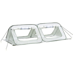 Outsunny - Mini serre pop-up de jardin - serre à tomates - 4 fenêtres + 4 portes zippées enroulable - dim. 2,4L x 1,2l x 0,75H m - sac transport