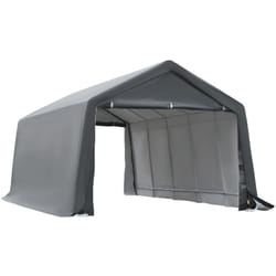 Outsunny - Tente garage carport dim. 6L x 3,6l x 2,75H m acier galvanisé robuste pe haute densité 150 g/m² imperméable anti-UV blanc gris