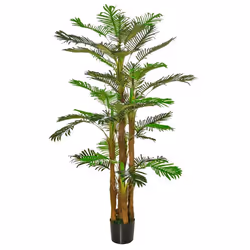 Palmier artificiel H.1,85 m arbre artificiel tronc branches lichen feuilles grand réalisme pot inclus