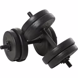 Avec cet ensemble d'haltères courtes (total de 20 Kg), vous disposez d'une sélection illimitée d'exercices de musculation pou ...