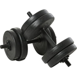 Ensemble d'haltères courtes total 20 Kg - barres incluses - entraînement musculaire & haltérophilie - acier HDPE noir