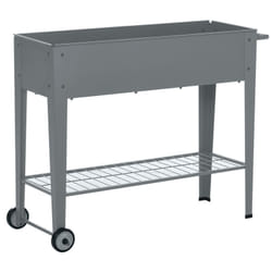 Outsunny - Jardinière sur pieds potager dim. 104L x 39l x 80H cm étagère 2 roues + insert d'irrigation métal gris