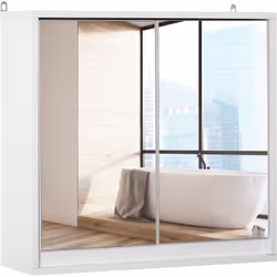 Cette magnifique armoire miroir de salle de bain grise dotée de 2 étagères sera idéale pour aménager votre intérieur. Caracté ...