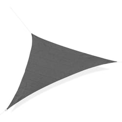 Outsunny - Voile d'ombrage triangulaire grande taille 5 x 5 x 5 m polyéthylène haute densité résistant aux uv gris