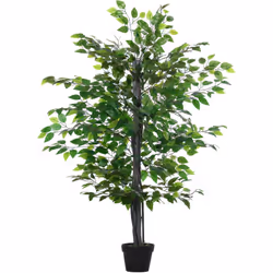 Description générale Ajoutez une touche de vert dans votre salon, bureau, entrée ou terrasse avec ce superbe banyan artificie ...