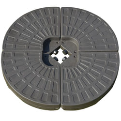 Lot de 4 poids de lestage pour parasols déportés dim. totales 100L x 100l x 10H cm hdpe café